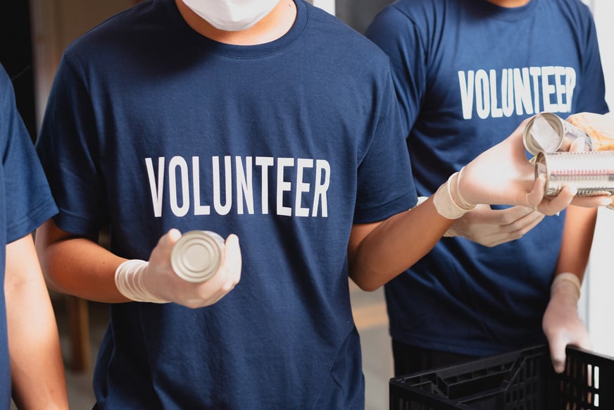 Volunteers Handing Out Food